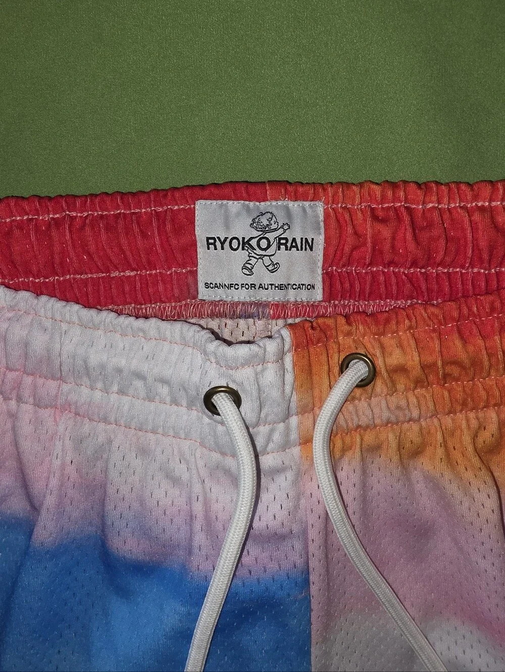 Men's Tie-Dye Athletic Mesh Shorts with Drawstring